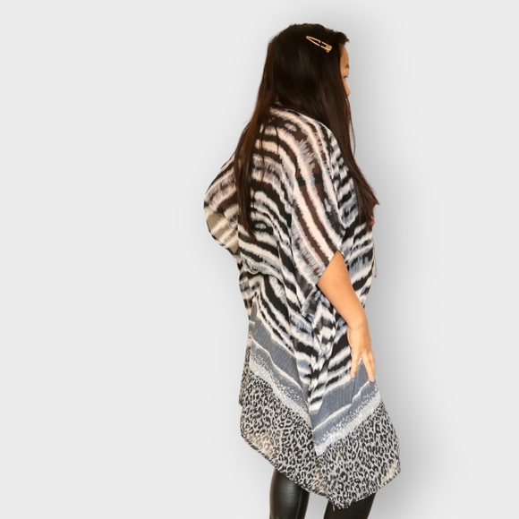 SPIAGGIA DOLCE WOMENS XL GREY STRIPED TUNIC - Picture 3 of 8